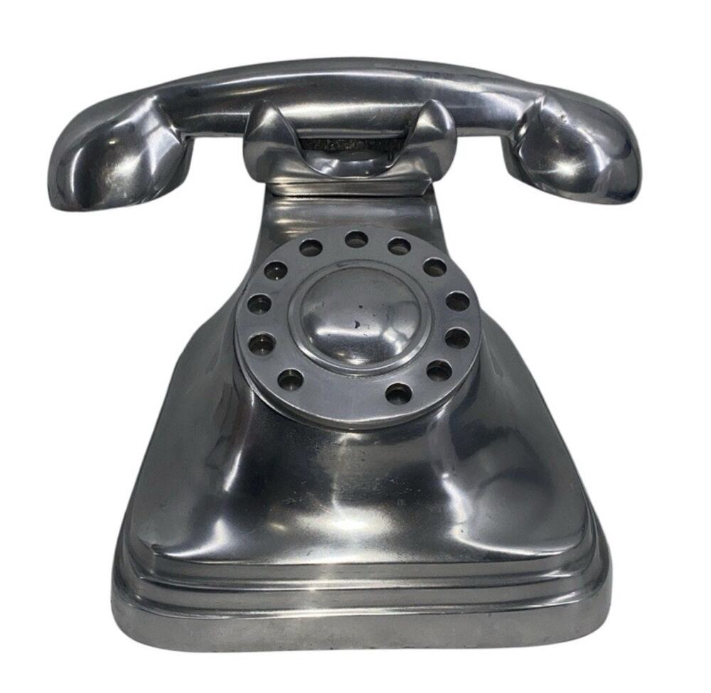 Retro Look Aluminum Rotary Phone Shelf Decor